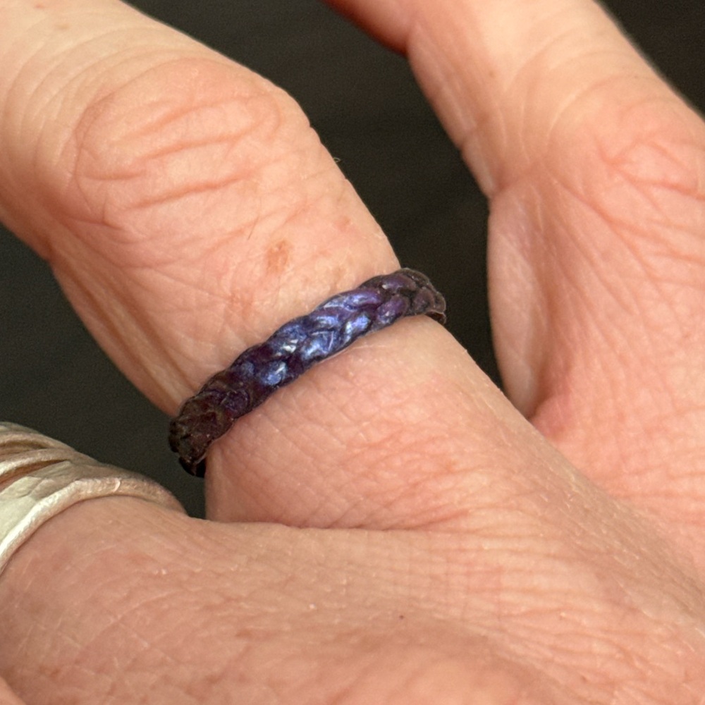 Purple silicone braid ring size 7